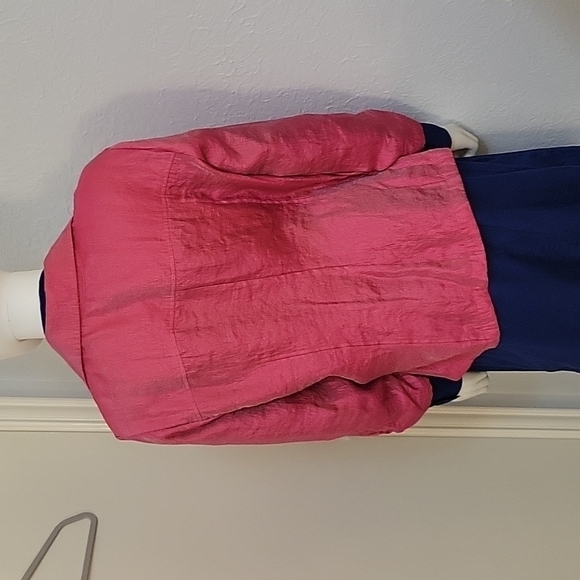 Vtg CHOICES 1990s Pink Metallic Irridescent Open Front Blazer Size XL - Picture 5 of 7